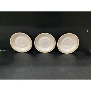 Vintage Franciscan Ware Hacienda Gold Saucers MCM Earthenware Set Of 3
